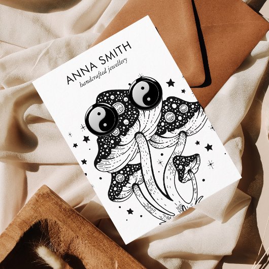 Groovy Mushroom Trippy Retro Earring Display Busin Visitenkarte