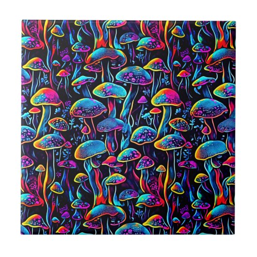 Groovy Mushrooms Pattern Fliese (Vorderseite)