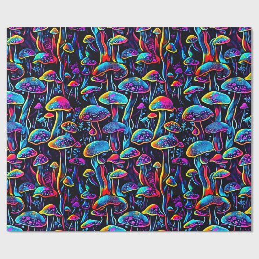 Groovy Mushrooms Pattern Geschenkpapier (Flach)