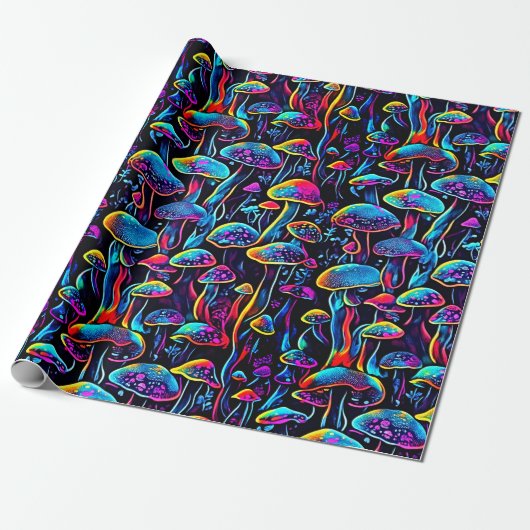 Groovy Mushrooms Pattern Geschenkpapier (Ungerollt)