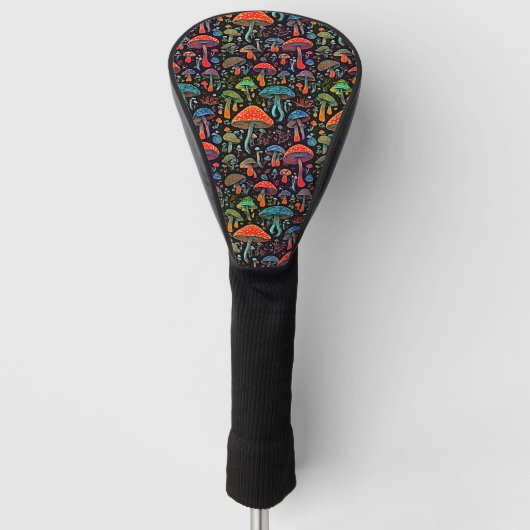 Groovy Mushrooms Pattern Golf Headcover (Vorderseite)