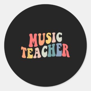 Groovy Music Teacher Team Lehrer zurück zur Schule Runder Aufkleber