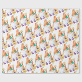 Groovy Musical Gnome Matte Wrapping Paper Geschenkpapier (Flach)