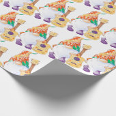 Groovy Musical Gnome Matte Wrapping Paper Geschenkpapier (Ecke)