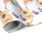 Groovy Musical Gnome Matte Wrapping Paper Geschenkpapier (Rolleneckpunkt)