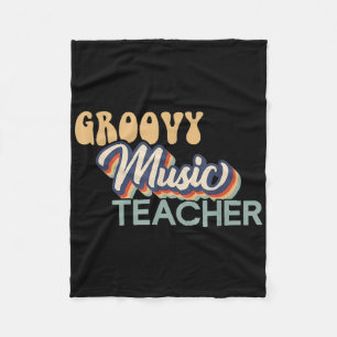 Groovy Musiklehrer-Shirt - Retro Musiklehrer F Fleecedecke