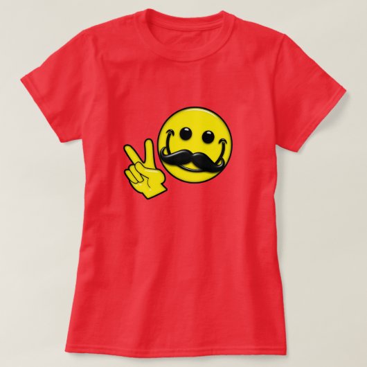 Groovy Mustache Peace T-Shirt (Design vorne)