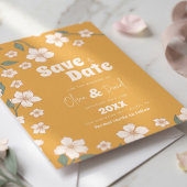 Groovy Mustard Floral Save the Date