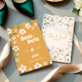 Groovy Mustard Floral Save the Date