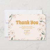 Groovy Mustard Floral Wedding Dankeskarte (Vorderseite)