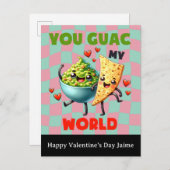 Groovy Nacho Cheese Guac Valentines Day Postcard Postkarte (Vorne/Hinten)