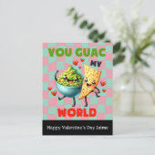 Groovy Nacho Cheese Guac Valentines Day Postcard Postkarte (Stehend Vorderseite)