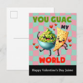 Groovy Nacho Cheese Guac Valentinstag Postkarte (Vorne/Hinten)