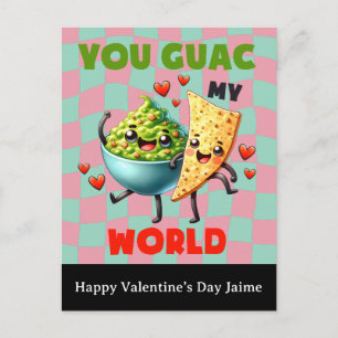 Groovy Nacho Cheese Guac Valentinstag Postkarte