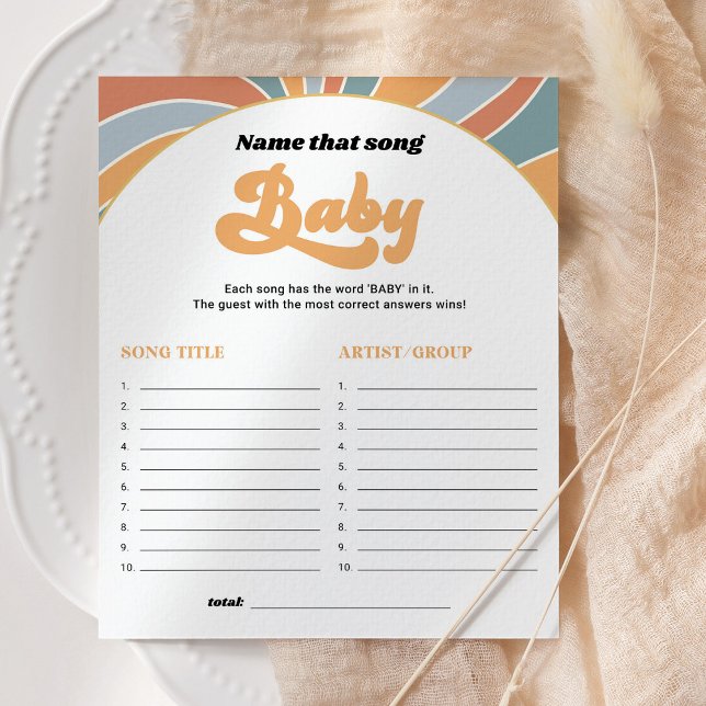 Groovy Name that Song Baby Shower Game (Von Creator hochgeladen)