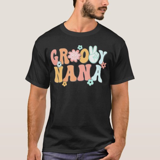 Groovy Nana Grandma Matching Family 1St Birthday P T-Shirt (Vorderseite)