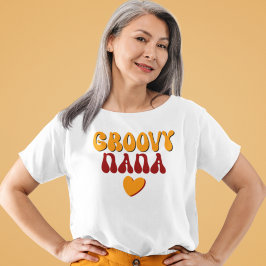 Groovy Nana Retro Typografie Herz T - Shirt