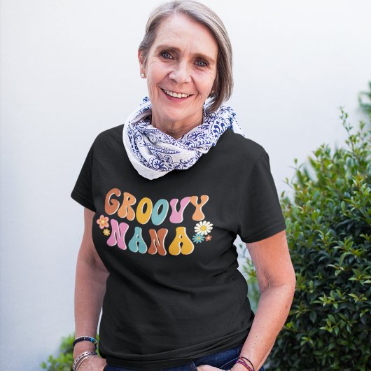 Groovy Nana Tipografia Retro T-Shirt