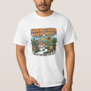 Groovy-Naturillustration im Stil der 70er Jahre T-Shirt