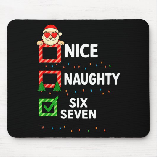 Groovy Naughty Six Seven 67 Christmas Family Xmas Mousepad (Vorne)