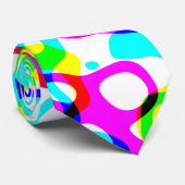 Groovy Neon Fluorescent Hippie Liquid Wirbel Krawatte (Gerollt)