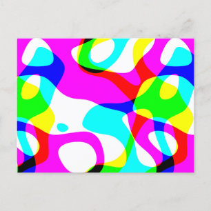 Groovy Neon Fluorescent Hippie Liquid Wirbel Postkarte