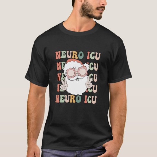 Groovy Neuro ICU Christmas Neurology Squad Secret T-Shirt (Vorderseite)