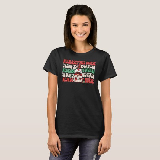 Groovy Neuroscience Nurse Christmas Gnome Neurolog T-Shirt (Vorne ganz)