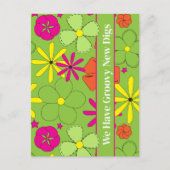 Groovy New Digs Address Moving Ankündigung Postkarte (Vorderseite)