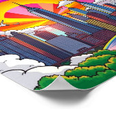 Groovy New York City (Pop art) Poster (Ecke)