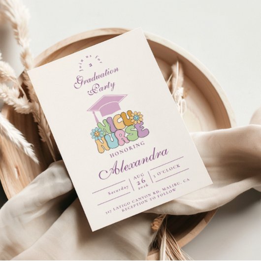 Groovy NICU Nurse Graduation Party Einladung