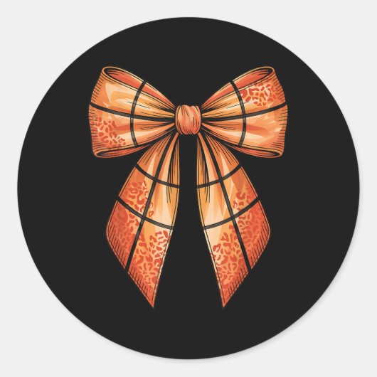 Groovy Niedlich Coquette Bow Game Day Basketball f Runder Aufkleber (Vorderseite)