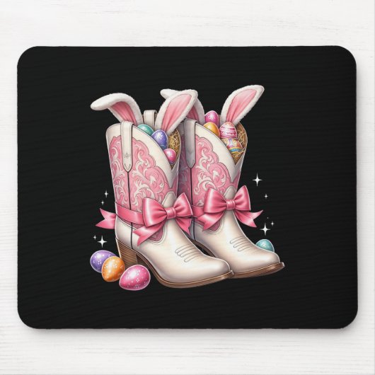 Groovy Niedlich Easter Eggs Boots Western Cowboy H Mousepad (Vorne)