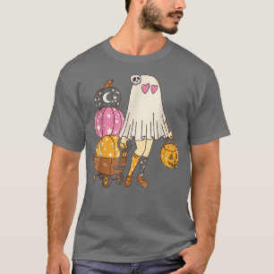 Groovy Niedlich Ghost Floral Spooky Vibes Hippie H T-Shirt