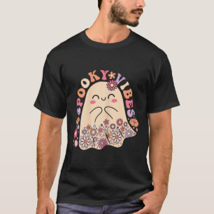 Groovy Niedlich Kawaii Ghost Floral Spooky Vibes H T-Shirt