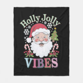 Groovy Niedlich Santa Claus Holly Jolly Vibes Xmas Fleecedecke (Vorderseite)