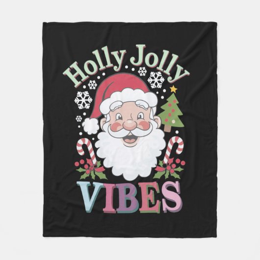 Groovy Niedlich Santa Claus Holly Jolly Vibes Xmas Fleecedecke (Vorderseite)