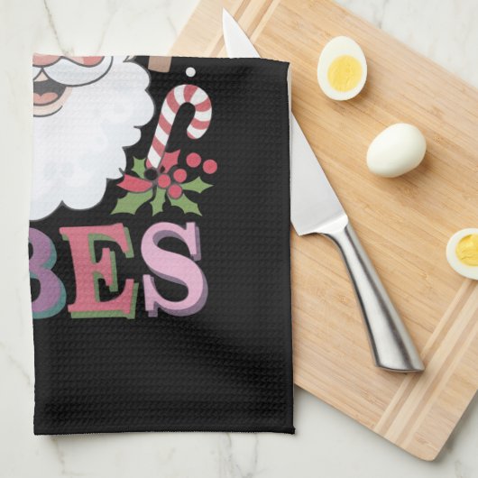 Groovy Niedlich Santa Claus Holly Jolly Vibes Xmas Geschirrtuch (Viertel Falte)