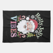 Groovy Niedlich Santa Claus Holly Jolly Vibes Xmas Geschirrtuch (Horizontal)