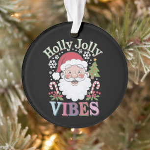 Groovy Niedlich Santa Claus Holly Jolly Vibes Xmas Ornament