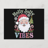 Groovy Niedlich Santa Claus Holly Jolly Vibes Xmas Postkarte (Vorderseite)