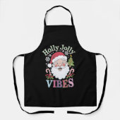 Groovy Niedlich Santa Claus Holly Jolly Vibes Xmas Schürze (Vorderseite)