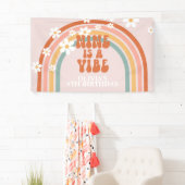 Groovy Nine ist ein Vibe Rainbow Daisy 9. Geburtst Banner (Insitu)