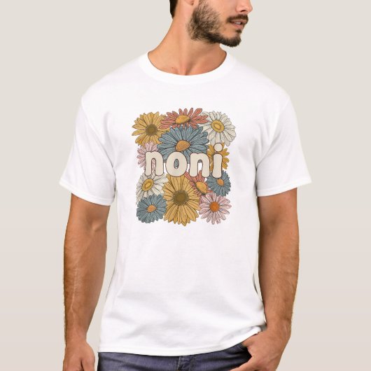 Groovy Noni Großmutter Blumen T-Shirt (Vorderseite)