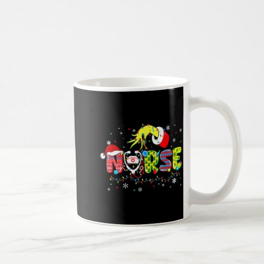 Groovy Nurse Christmas Xmas Santa Rn Cna Icu Scurb Kaffeetasse (Rechts)