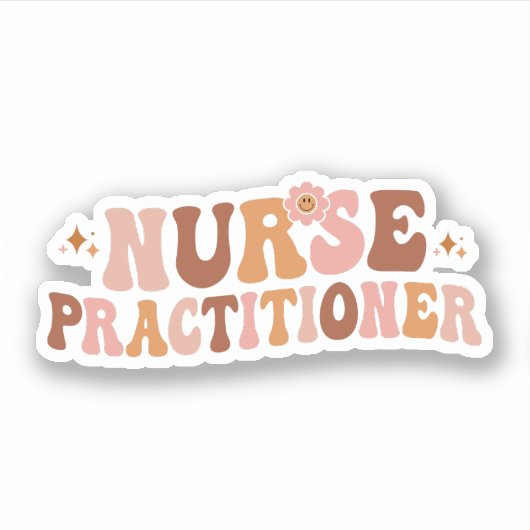 Groovy Nurse Practitioner, NP Krankenpflege Aufkleber (Vorderseite)