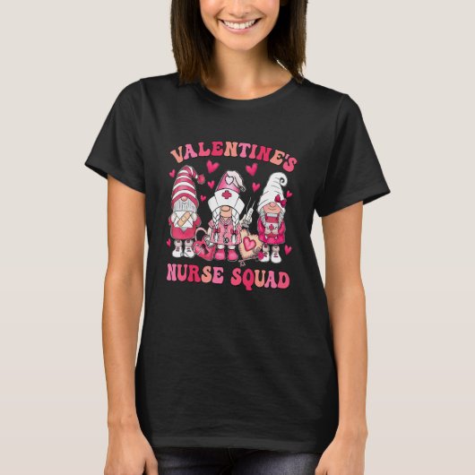 Groovy Nurse Squad Gnomes Nurse Valentines Day Nur T-Shirt (Vorderseite)