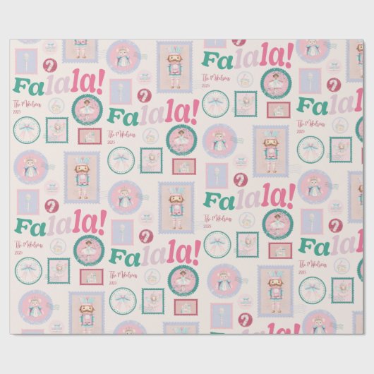 Groovy Nutcracker Retro Pastel Christmas Geschenkpapier (Flach)