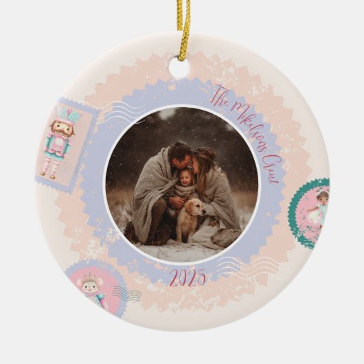 Groovy Nutcracker Retro Pastel Christmas Keramik Ornament (Vorne)