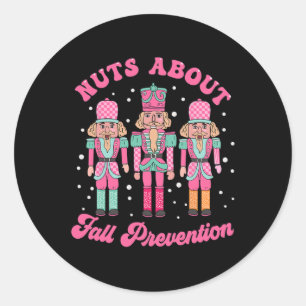 Groovy Nuts über Herbstprävention Nutcracker froh Runder Aufkleber